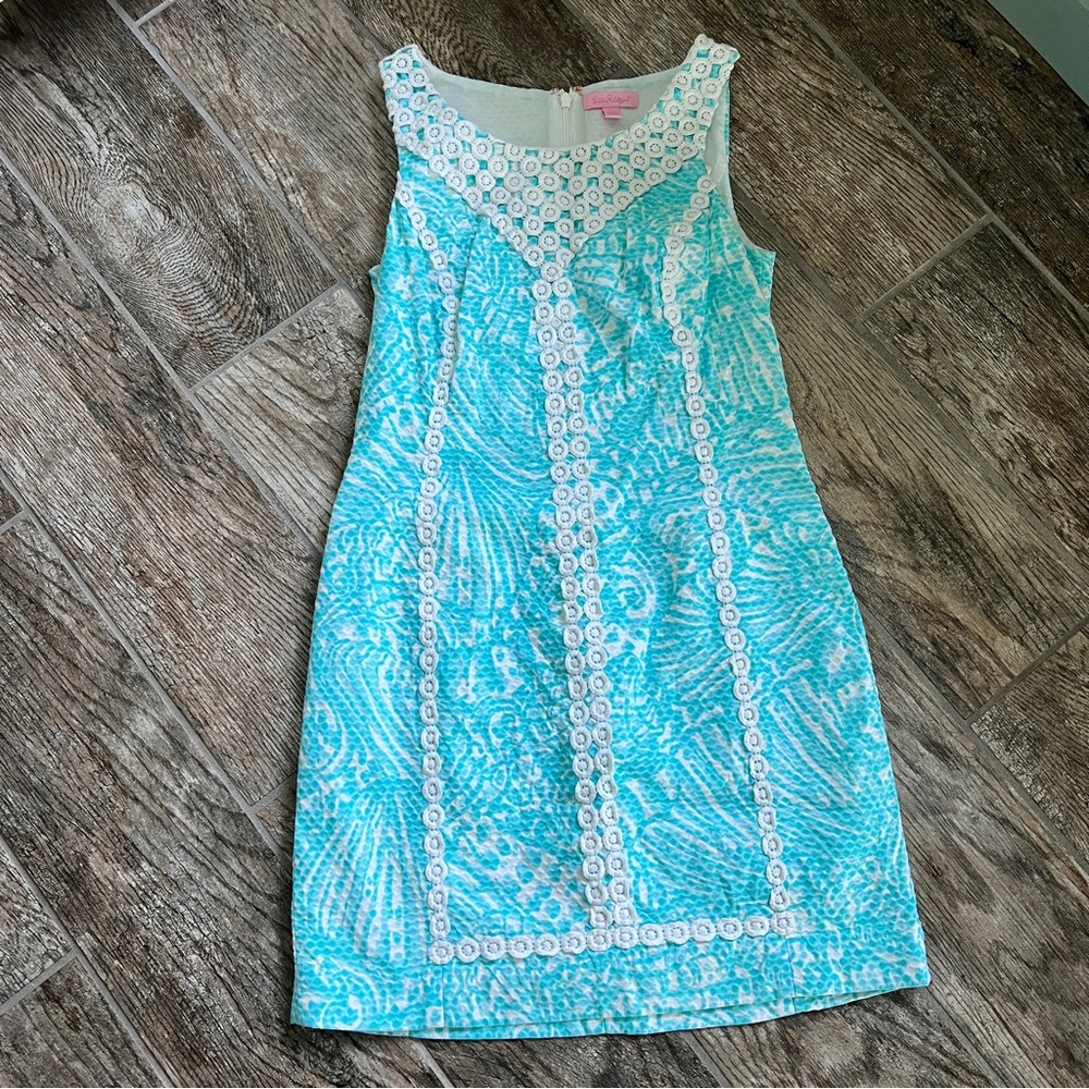 Lilly Pulitzer MacFarlane Shift Dress, Shorely Blue, Women’s Sz 0